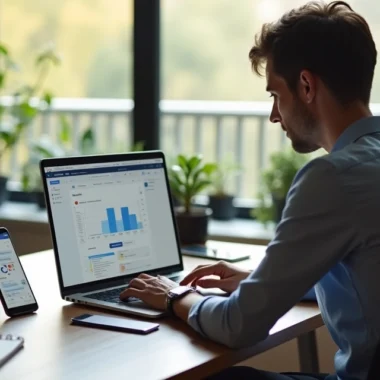 Profissional trabalhando como Closer Digital em ambiente de home office moderno e organizado, com notebook, agenda e smartphone à mesa