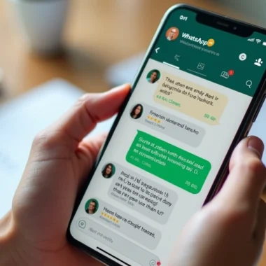 Tela de smartphone mostrando grupo ativo no WhatsApp com mensagens de prospecção e contatos qualificados