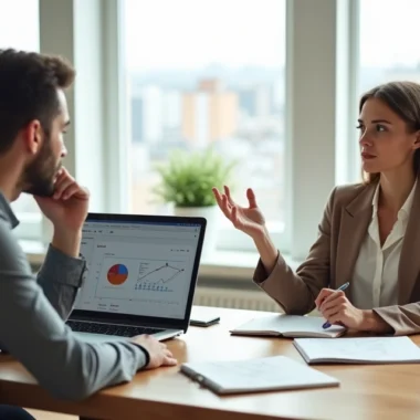 Closer digital conversando com cliente indeciso em reunião de vendas