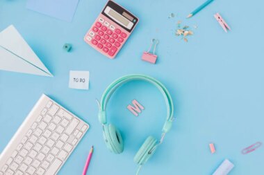 Digital devices amidst stationery