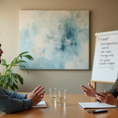 Profissional atento ouvindo cliente em reunião de vendas